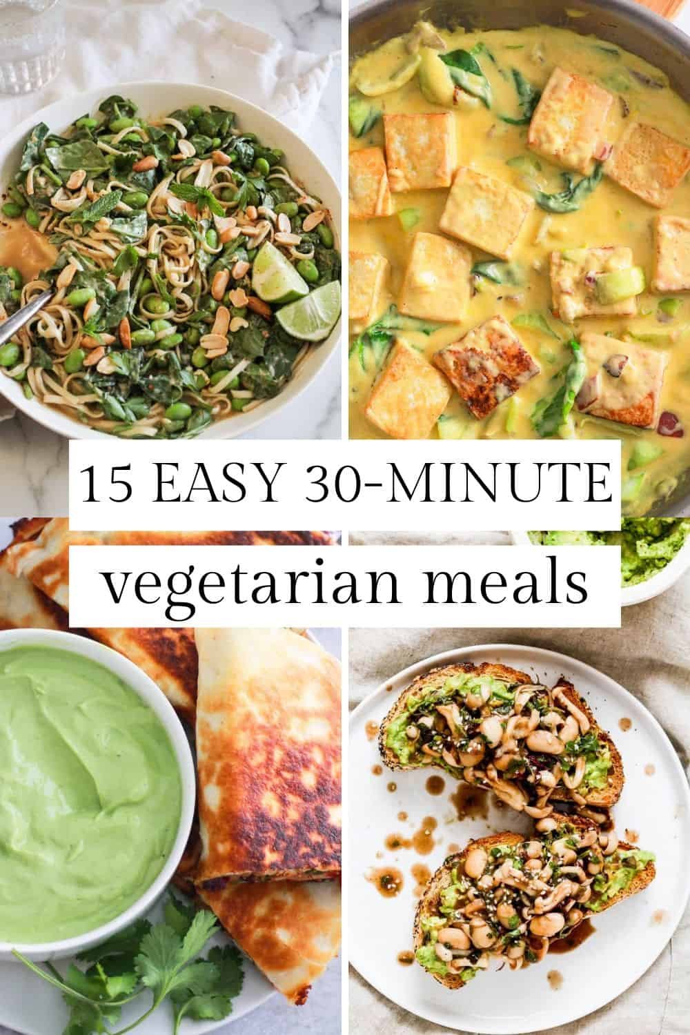 30 Minute Vegetarian Recipes